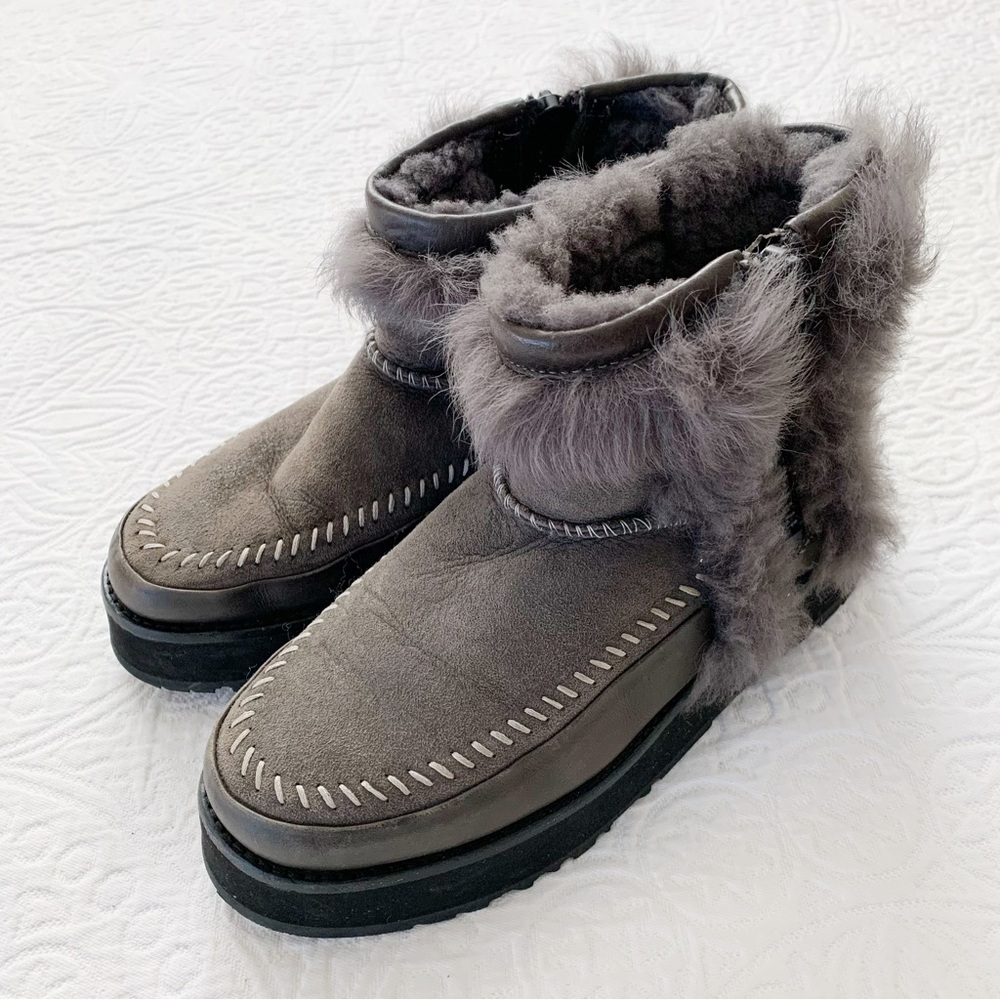 UGG‎ Women's Fluff Punk Boots, Grey